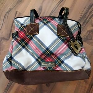White Plaid Dooney "Betty" Handbag